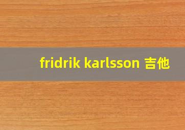 fridrik karlsson 吉他